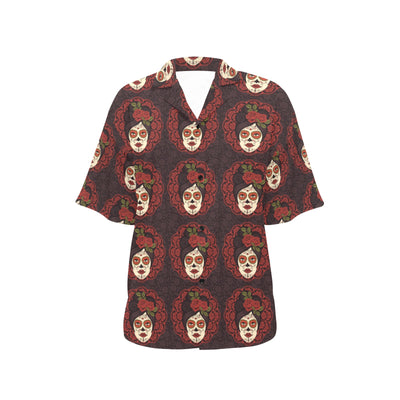 Day of the Dead Mexican Girl Women's Hawaiian Shirt