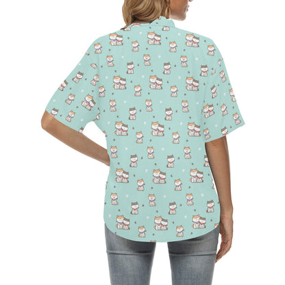 Shiba Inu Print Design LKS302 Women's Hawaiian Shirt