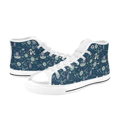 Vikings Print Design LKS305 High Top Women's White Shoes