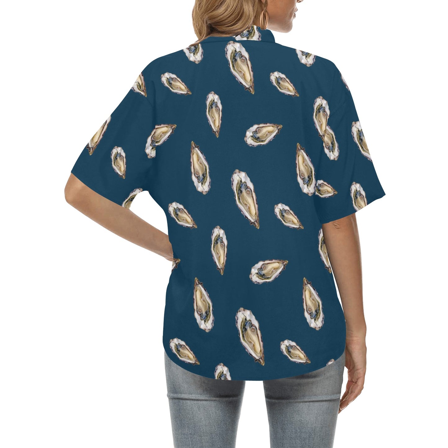 Oyster Pattern Print Design 03 Women's Hawaiian Shirt