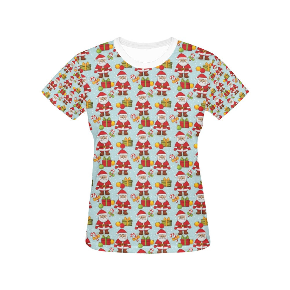 Santa Christmas Themed Print Design LKS303 Women's  T-shirt
