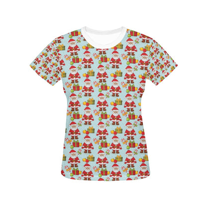 Santa Christmas Themed Print Design LKS303 Women's  T-shirt