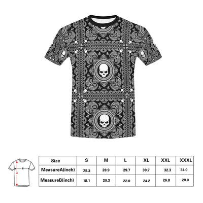 Bandana Skull Print Design LKS303 Men's All Over Print T-shirt