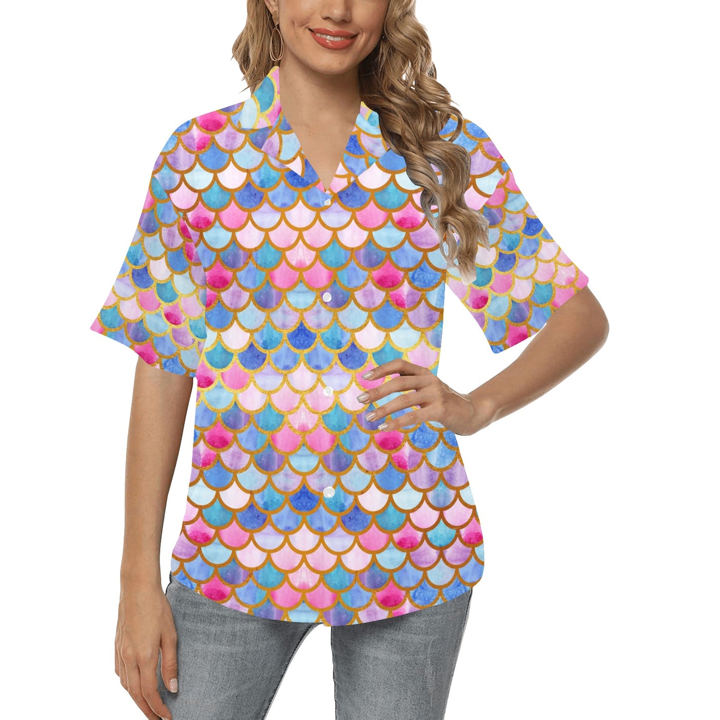 Scales Print Design LKS401 Women's Hawaiian Shirt