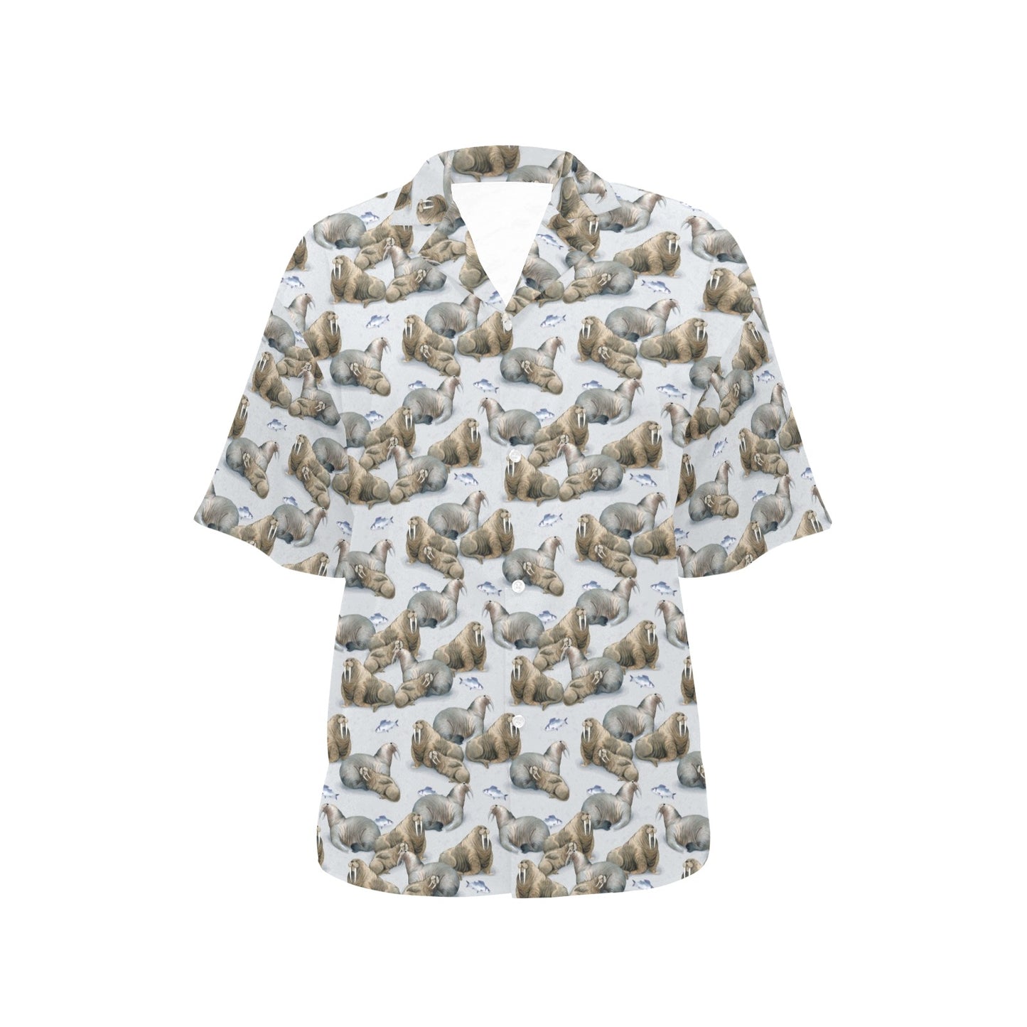 Walrus Print Design LKS401 Women's Hawaiian Shirt