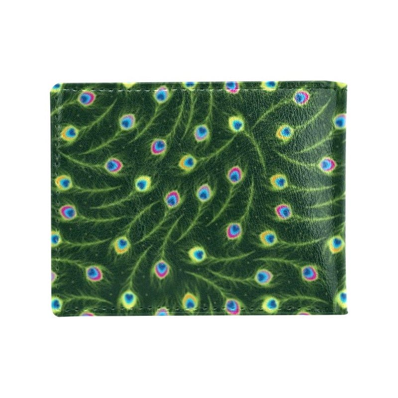 Peacock Feather Green Design Print Men's ID Card Wallet