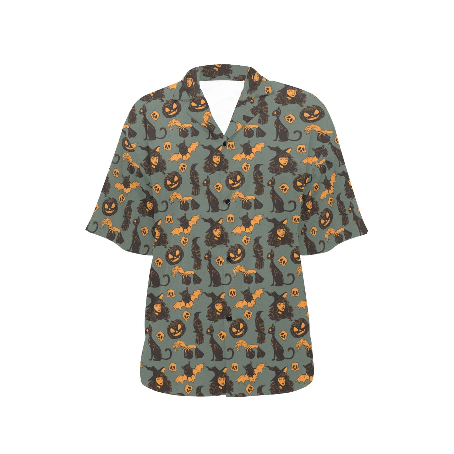 Witch Bat Halloween Print Design LKS305 Women's Hawaiian Shirt