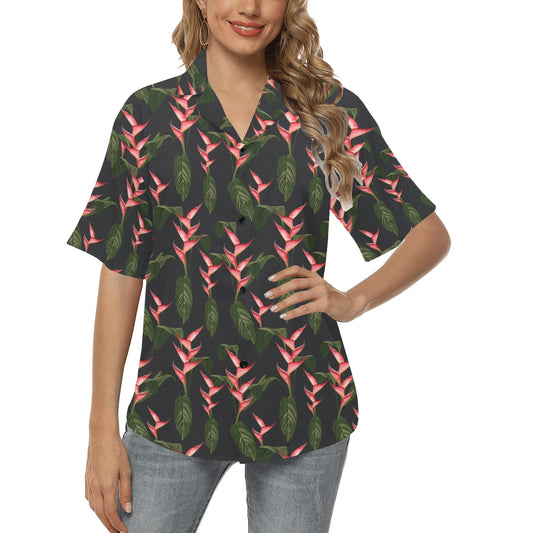 Heliconia Pattern Print Design HL07 Women's Hawaiian Shirt