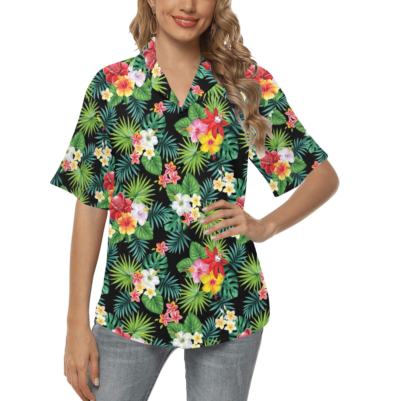 Hibiscus Hawaiian flower tropical Women's Hawaiian Shirt