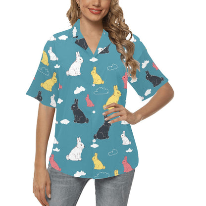 Rabbit Pattern Print Design RB014 Women's Hawaiian Shirt