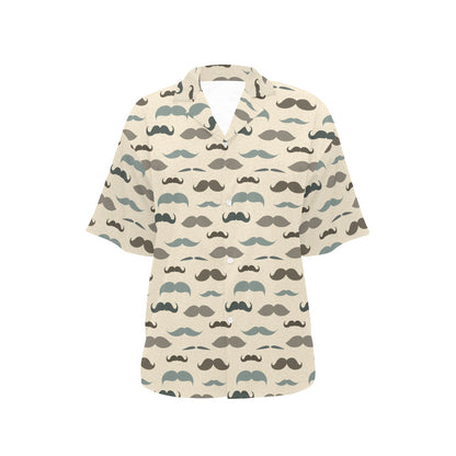 Mustache Pattern Print Design A01 Women's Hawaiian Shirt