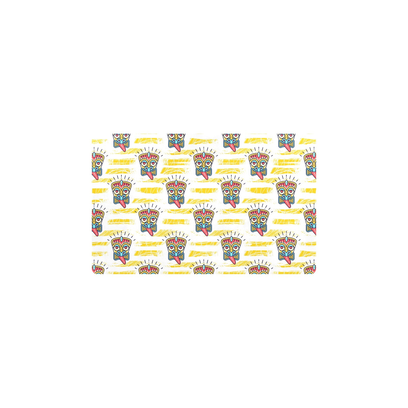 Tiki Smile Mask Print Pattern Kitchen Mat