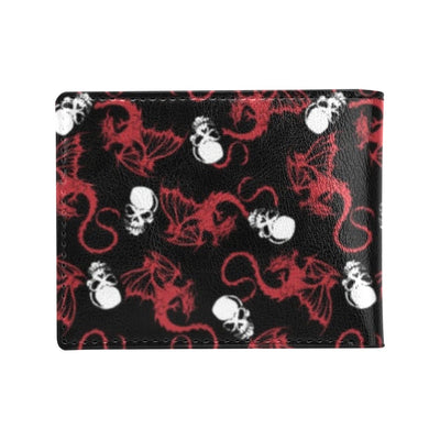 Skull With Red Dragon Print Design LKS304 Men's ID Card Wallet