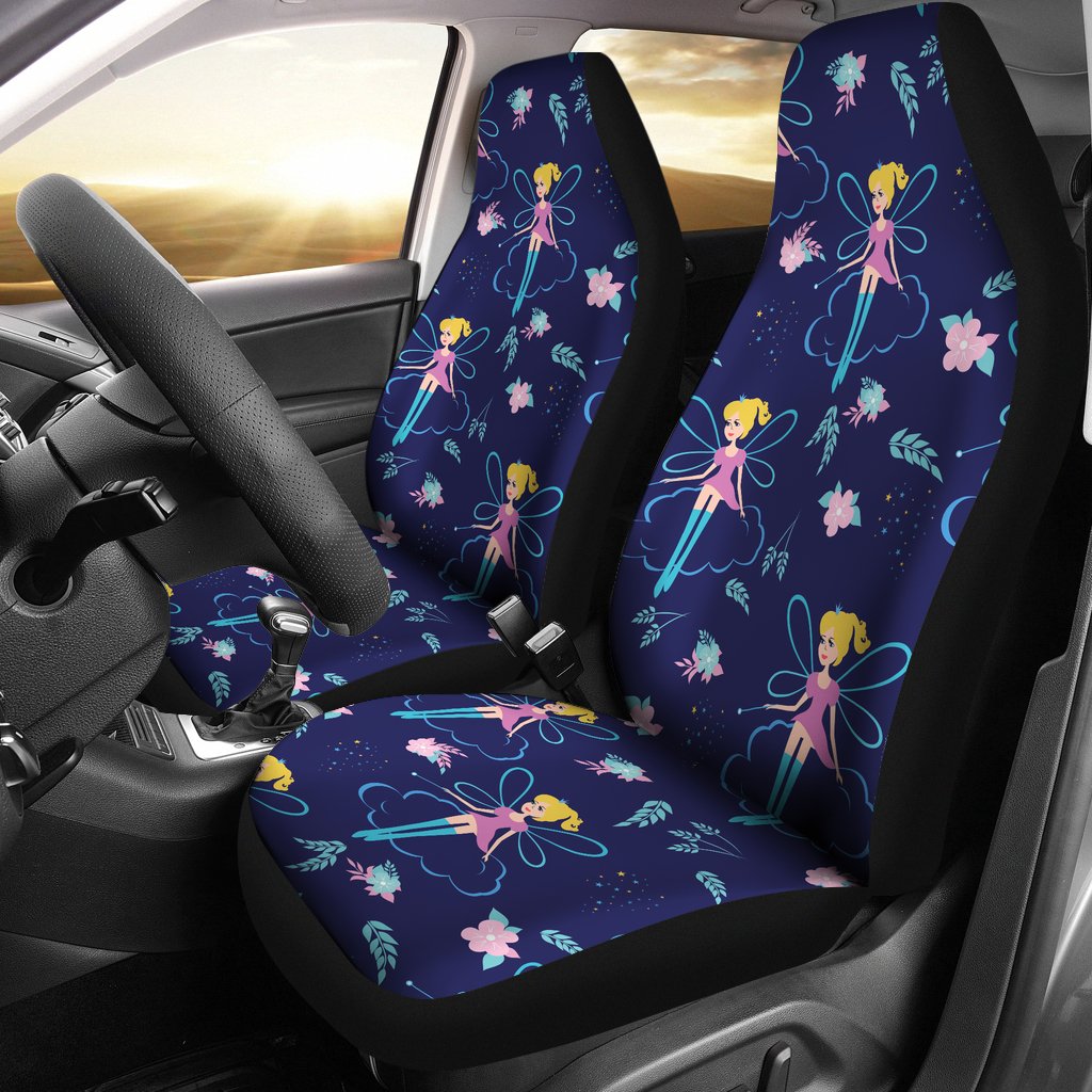 Fairy Cartoon Style Print Pattern Universal Fit Car Seat Covers