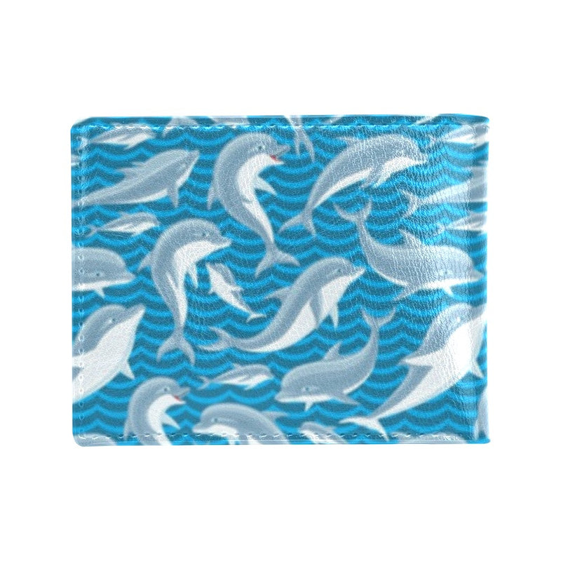 Dolphin Cute Print Pattern Men's ID Card Wallet