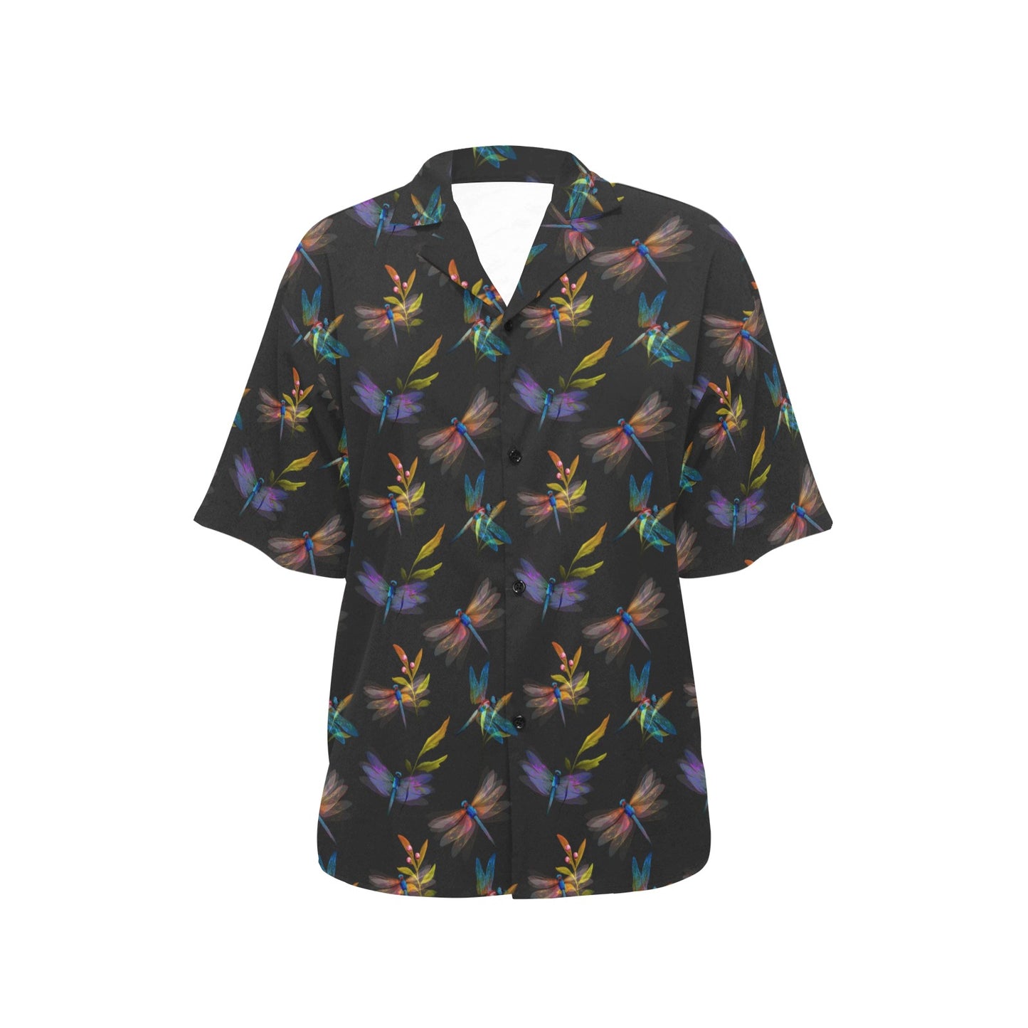 Dragonfly Colorful Realistic Print Women's Hawaiian Shirt