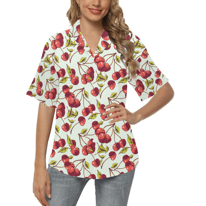 Cherry Hand Draw Women's Hawaiian Shirt