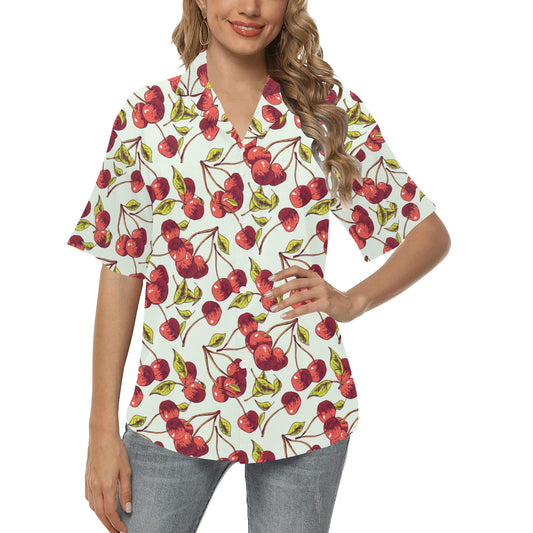 Cherry Hand Draw Women's Hawaiian Shirt