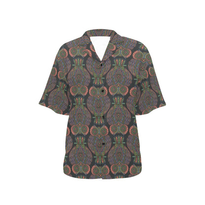Owl Pattern Print Design A05 Women's Hawaiian Shirt