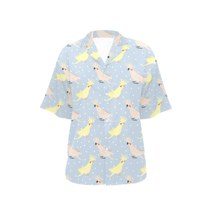 Cockatiel Pattern Print Design 03 Women's Hawaiian Shirt
