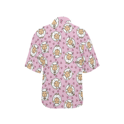 Sheep Cute Pattern Print Design 01 Women's Hawaiian Shirt