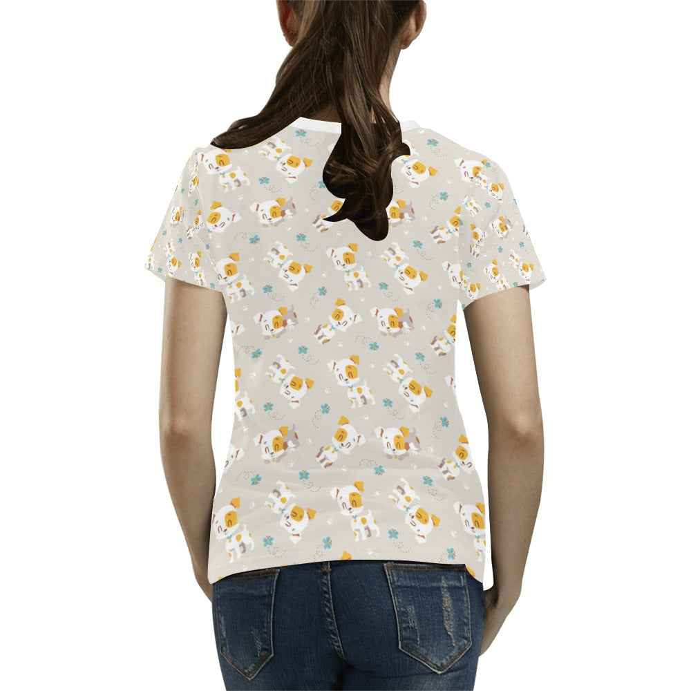 Russell Terriers Print Design LKS306 Women's  T-shirt