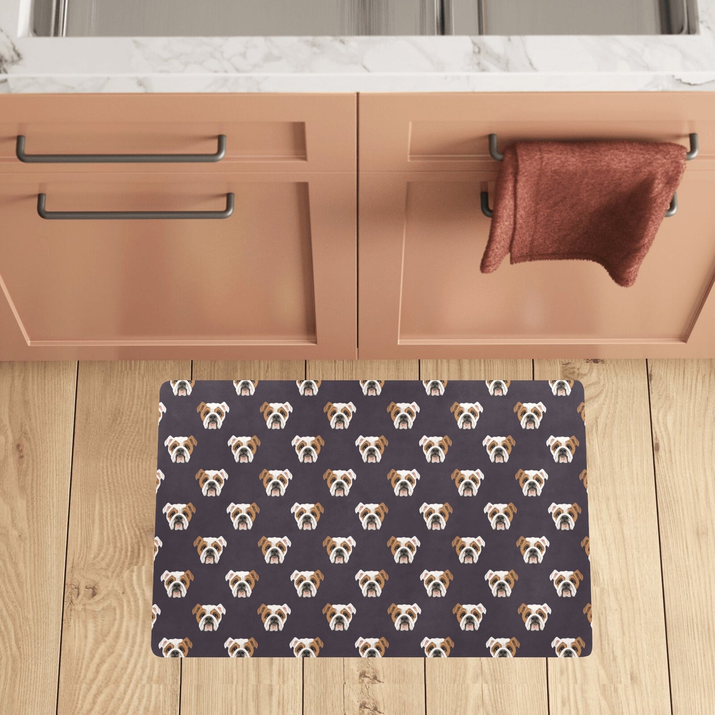 Bulldogs Pattern Print Design 03 Kitchen Mat