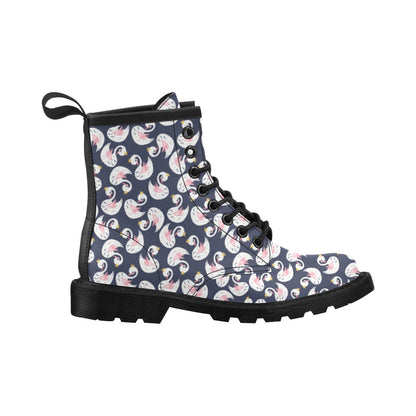 Swan Print Design LKS403 Women's Boots