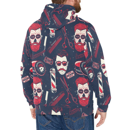 Barber Tools Design Print Pattern JJ004 Men's Pullover Hoodie