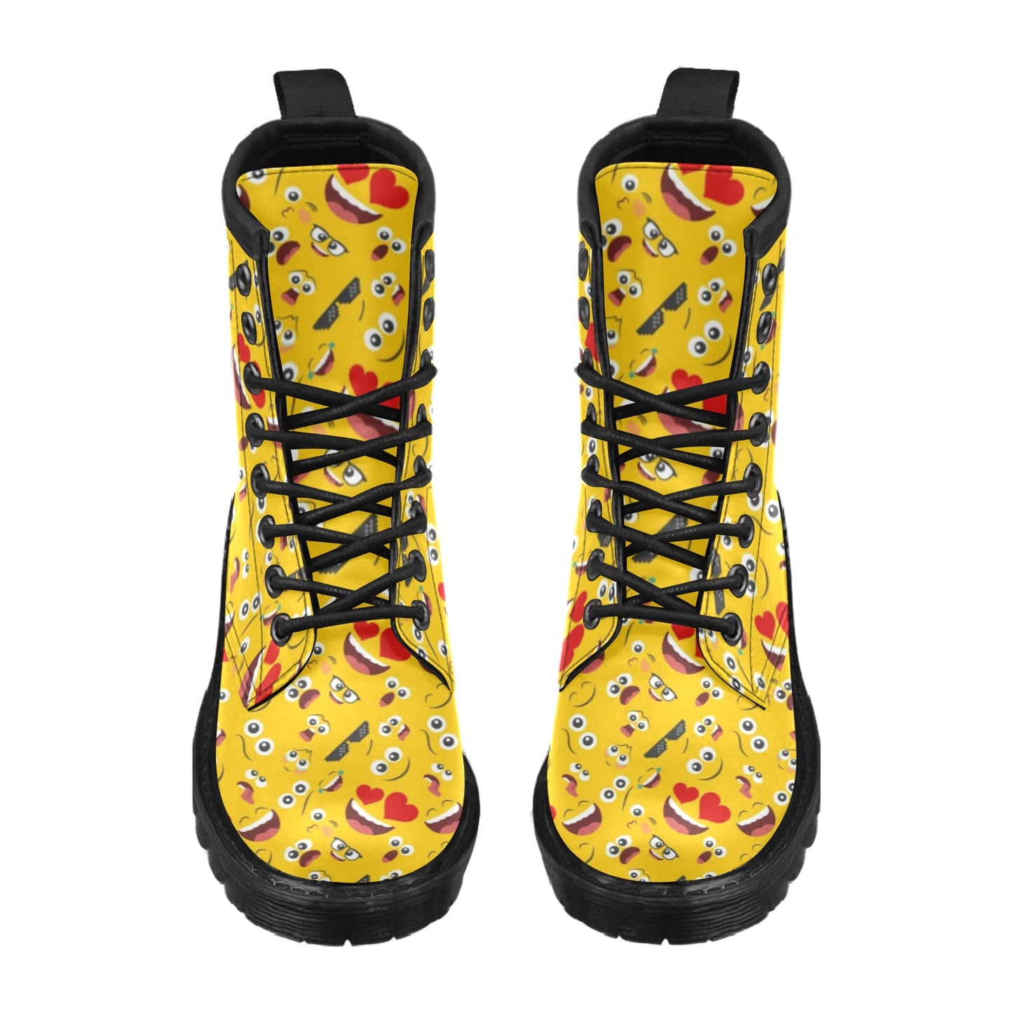 Emoji Face Print Pattern Women's Boots