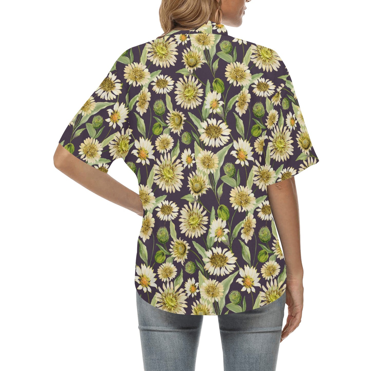 Daisy Vintage Print Pattern Women's Hawaiian Shirt