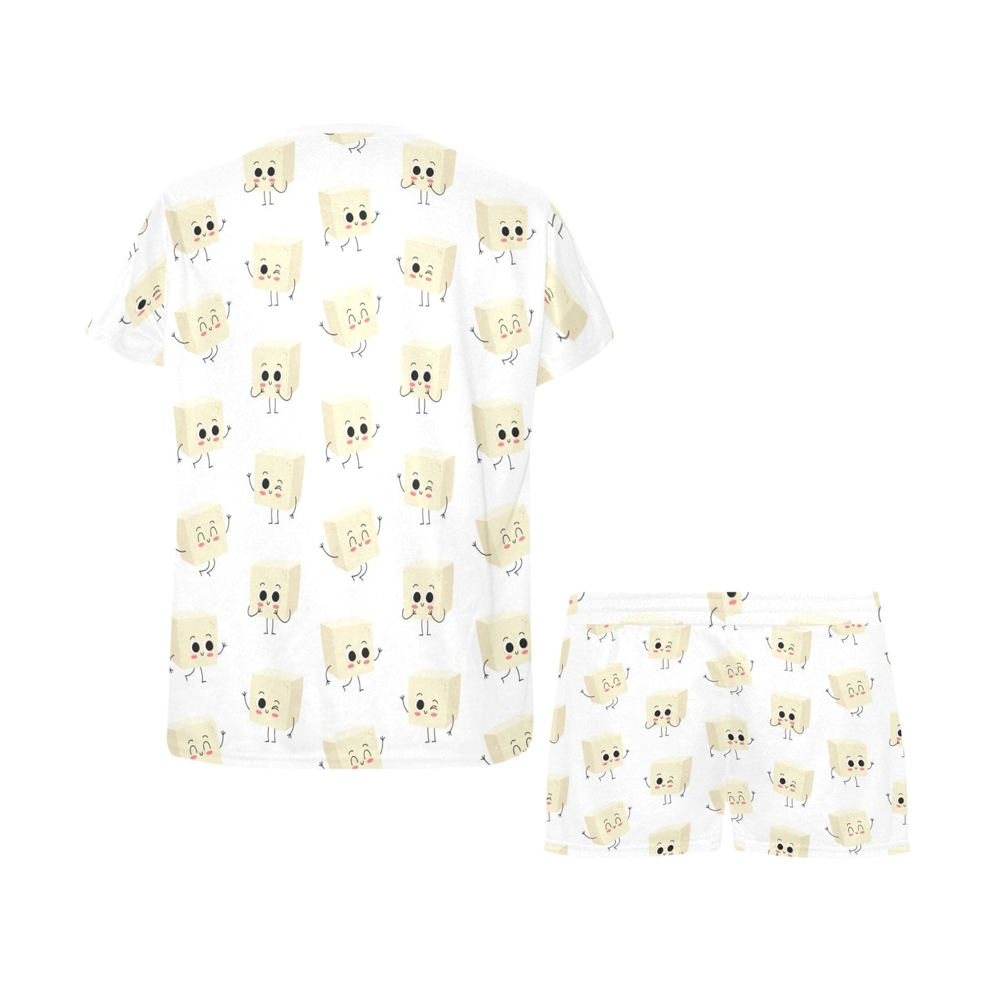 Tofu Print Design LKS301 Women's Short Pajama Set