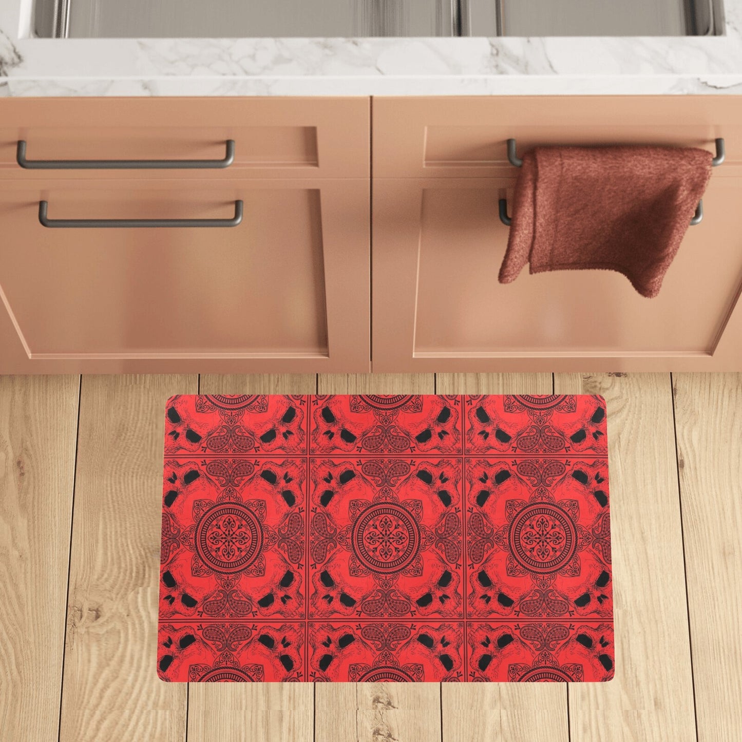 Bandana Red Print Design LKS304 Kitchen Mat