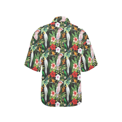 Tropical Flower Pattern Print Design TF03 Women's Hawaiian Shirt