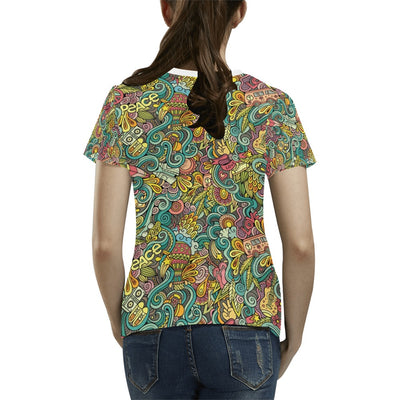 Hippie Print Design LKS302 Women's  T-shirt