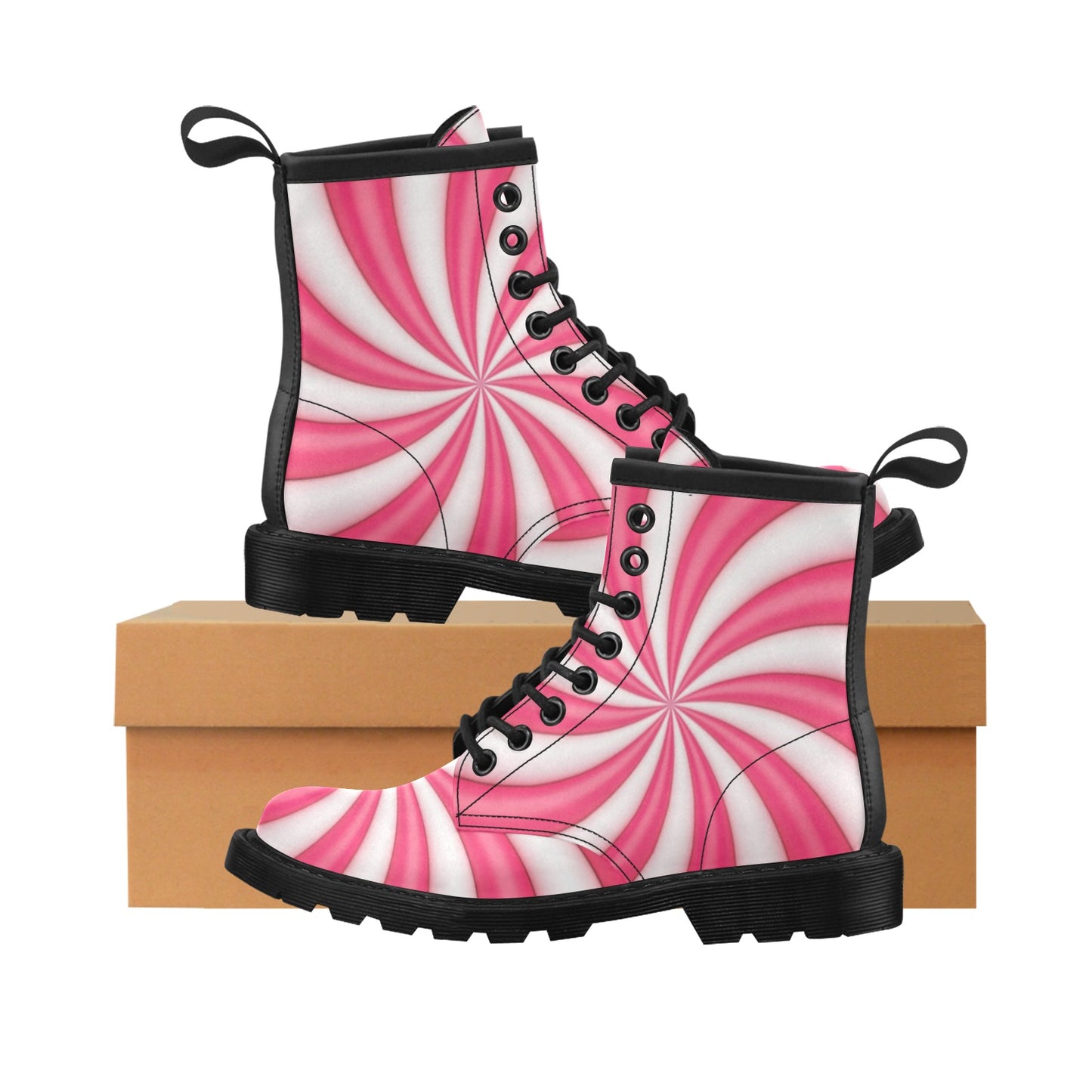 Vortex Twist Swirl Candy Print Women's Boots