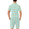 Fox Design Snow Print Pattern Men's Romper