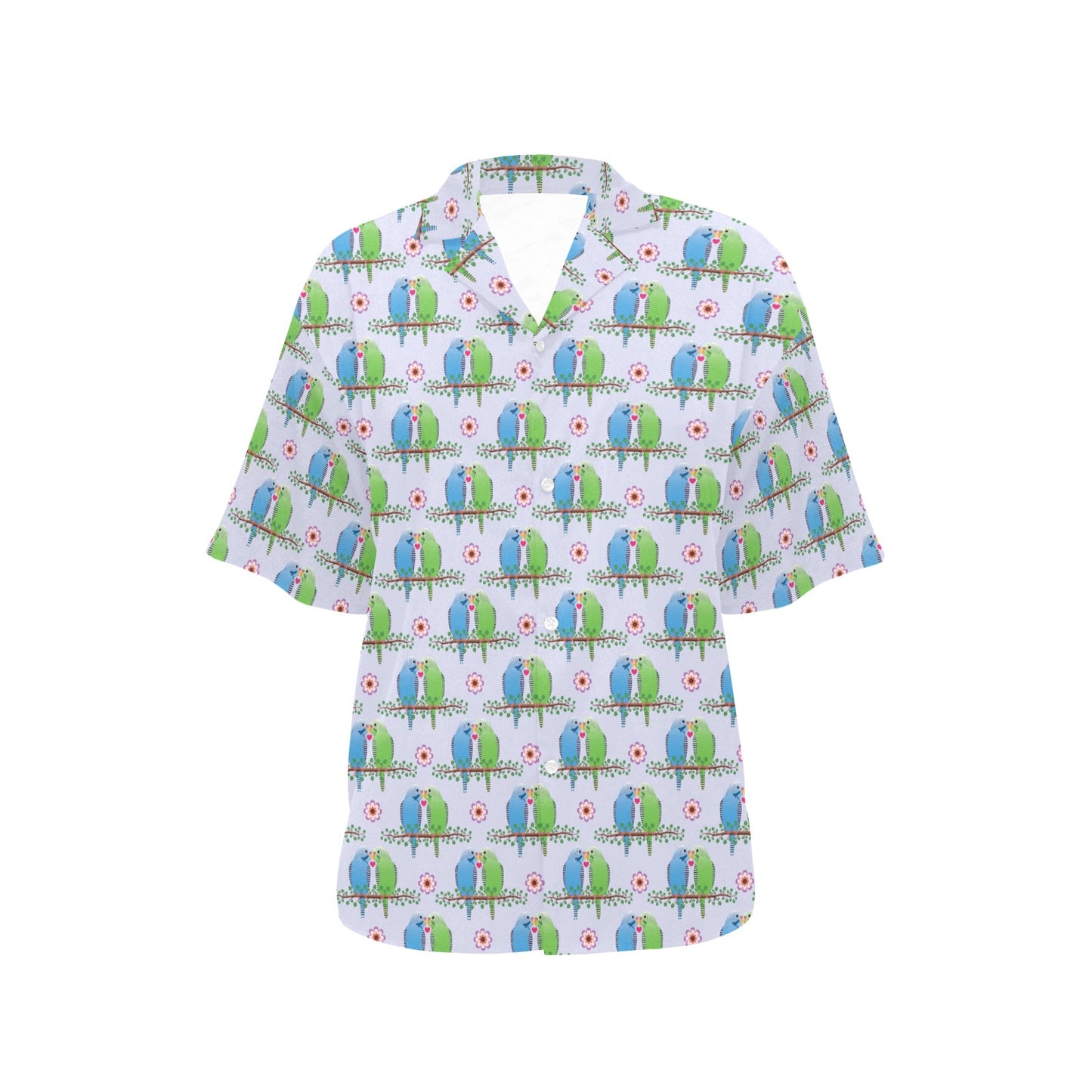 Budgerigar Pattern Print Design 05 Women's Hawaiian Shirt