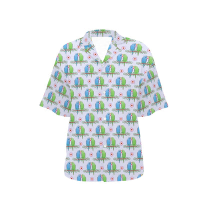 Budgerigar Pattern Print Design 05 Women's Hawaiian Shirt