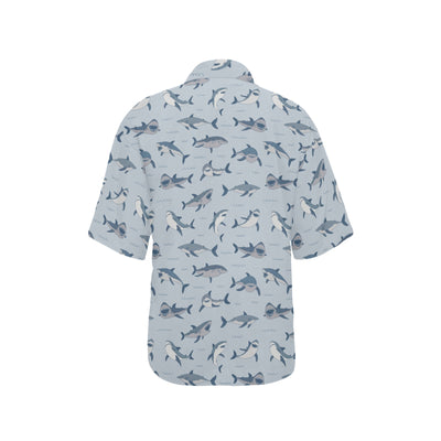 Shark Print Design LKS304 Women's Hawaiian Shirt