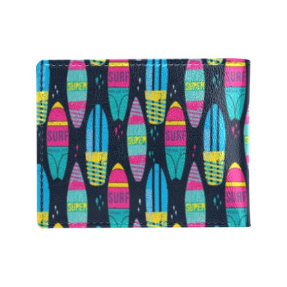 Surfboard Colorful Print Design LKS302 Men's ID Card Wallet