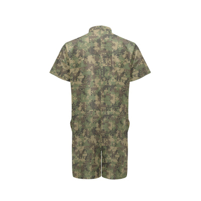 Camouflage Aztec Green Army Print Men's Romper