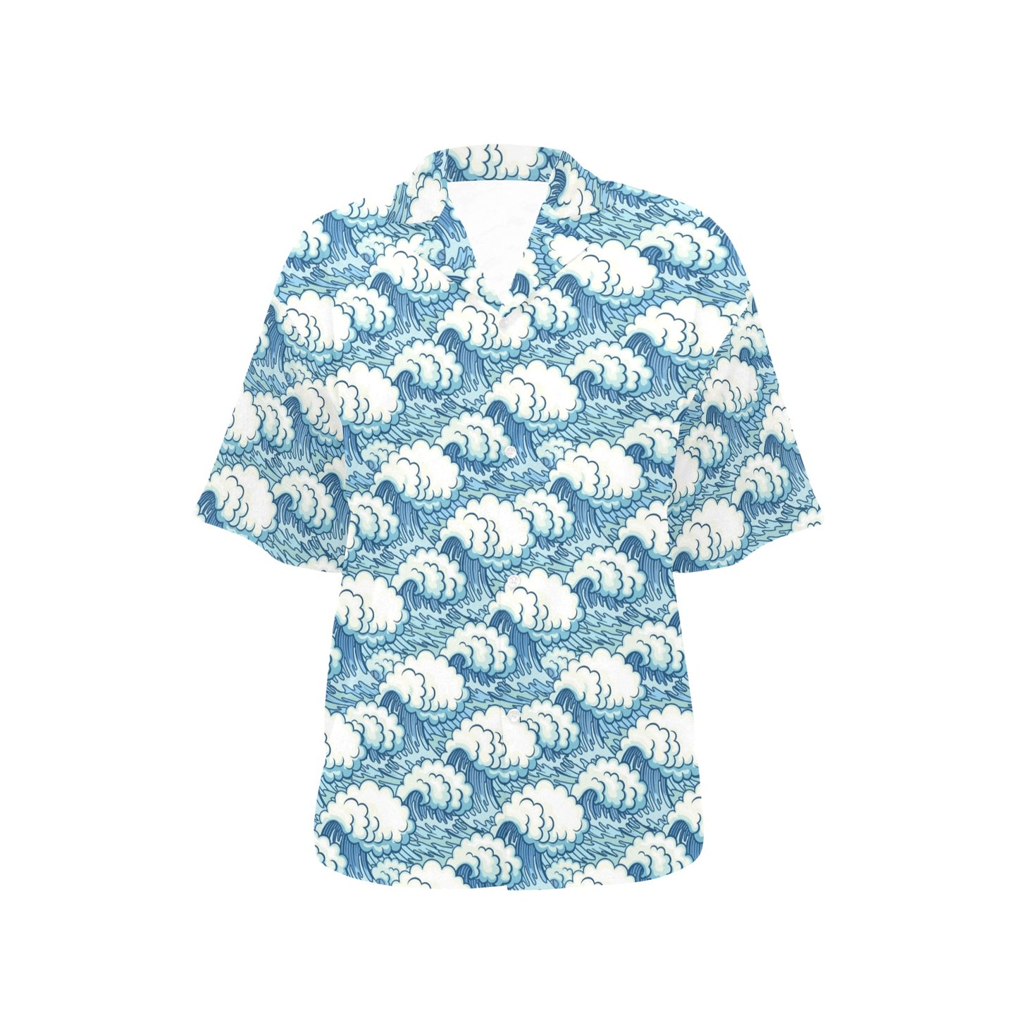 Wave Japan Style Print Design LKS304 Women's Hawaiian Shirt