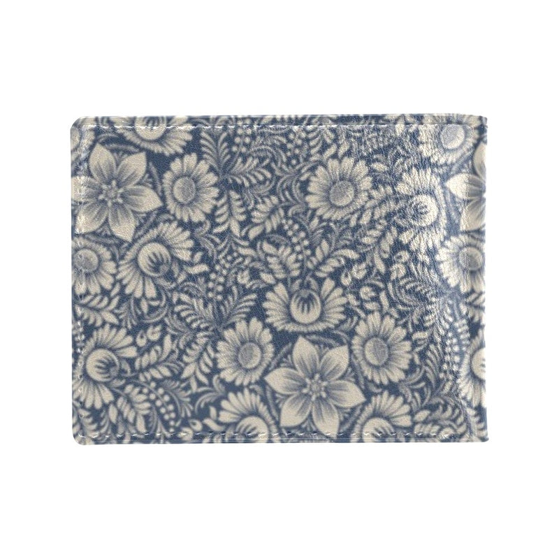 Elegant Floral Print Pattern Men's ID Card Wallet