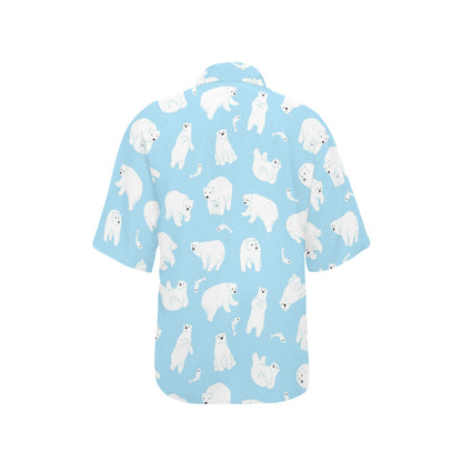 Polar Bear Pattern Print Design PB01 Women's Hawaiian Shirt