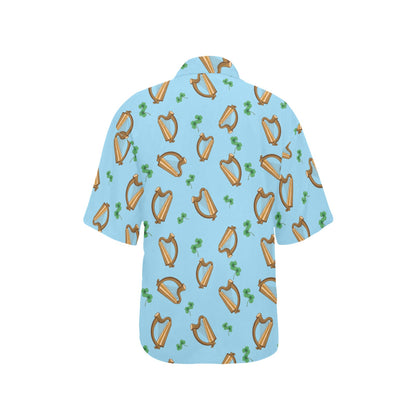 Harp Pattern Print Design 01 Women's Hawaiian Shirt