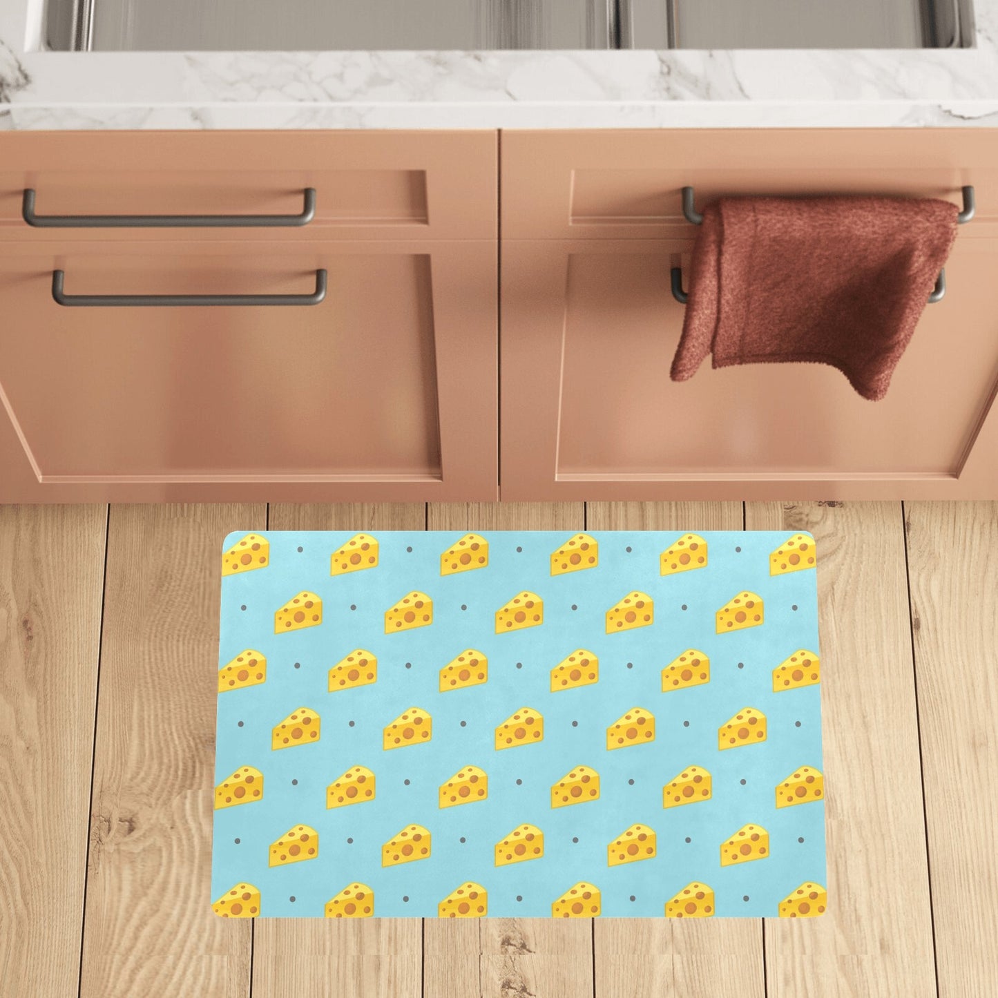 Cheese Pattern Print Design 02 Kitchen Mat