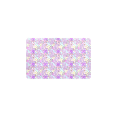 Unicorn Rainbow Star Heart Print Kitchen Mat