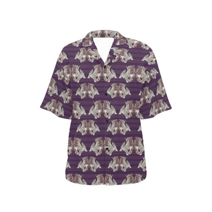 Leopard Pattern Print Design 01 Women's Hawaiian Shirt