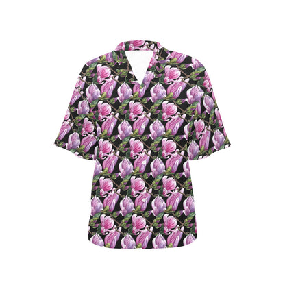 Magnolia Pattern Print Design MAG011 Women's Hawaiian Shirt